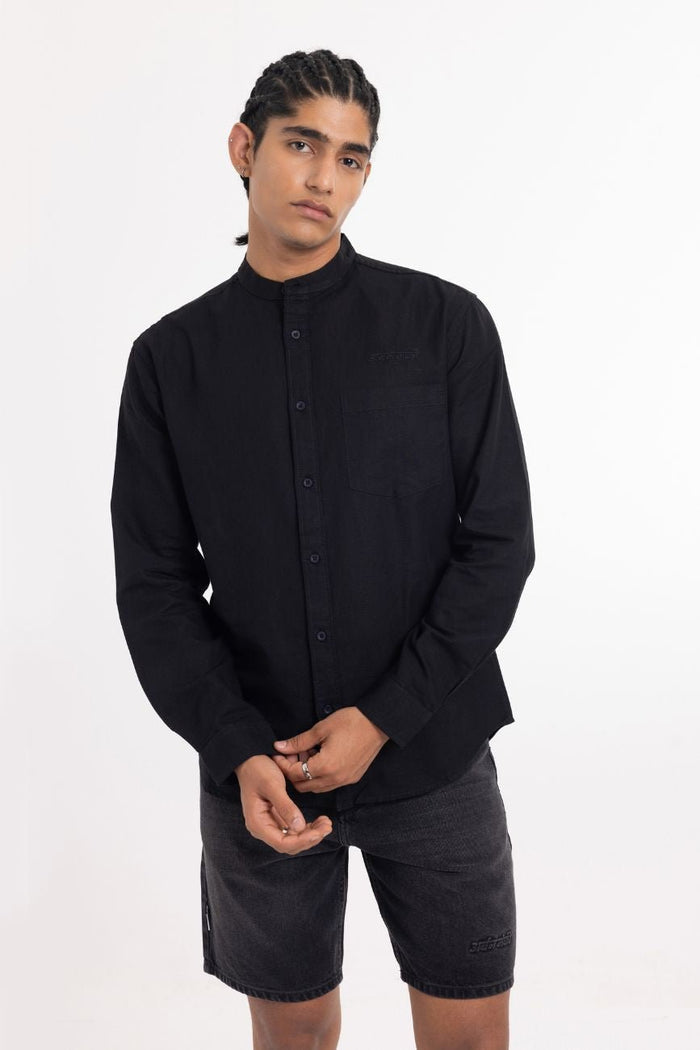 Linen Shirt // Black - Urban Monkey® - UM24A_SH_B002_S