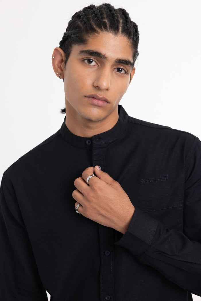 Linen Shirt // Black - Urban Monkey® - UM24A_SH_B002_S