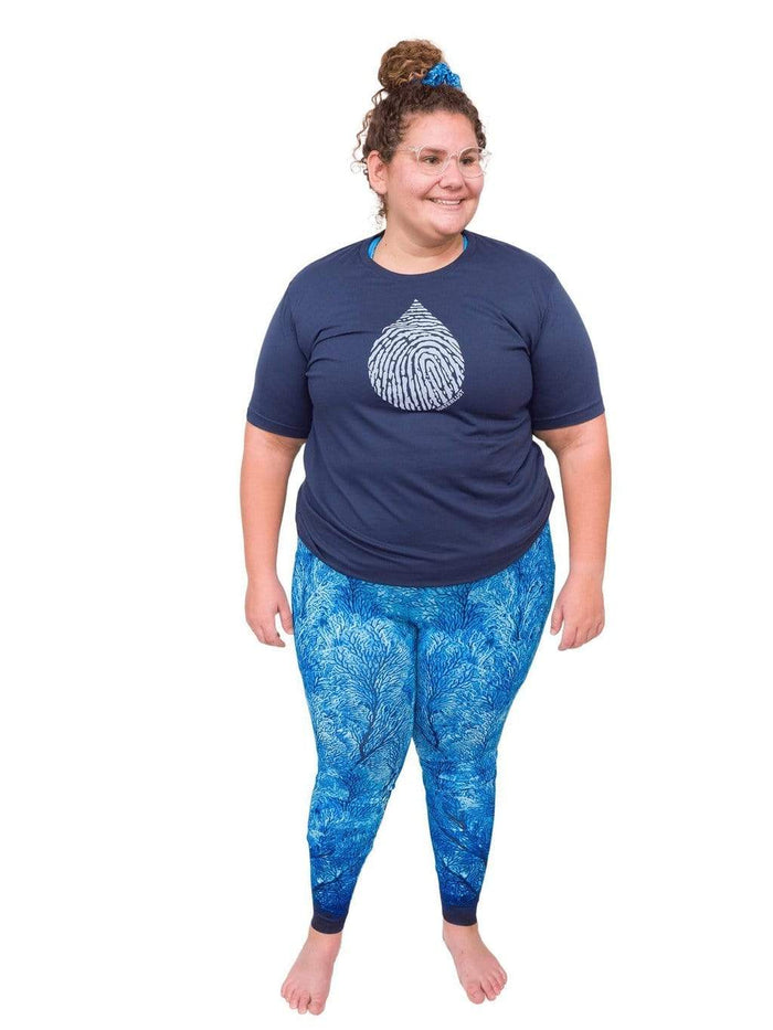 Model: Angela is working towards her Master of Professional Science in Marine Conservation. She is 5'6", 235 lbs, 42E and is wearing an XL tee.