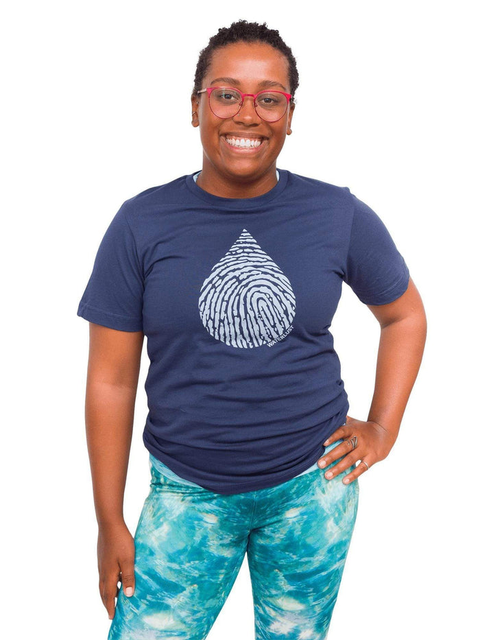 Model: Amani is the CFO of Minorities in Shark Sciences and a shark scientist. She is 5'3", 160 lbs, 36C and is wearing a S tee.