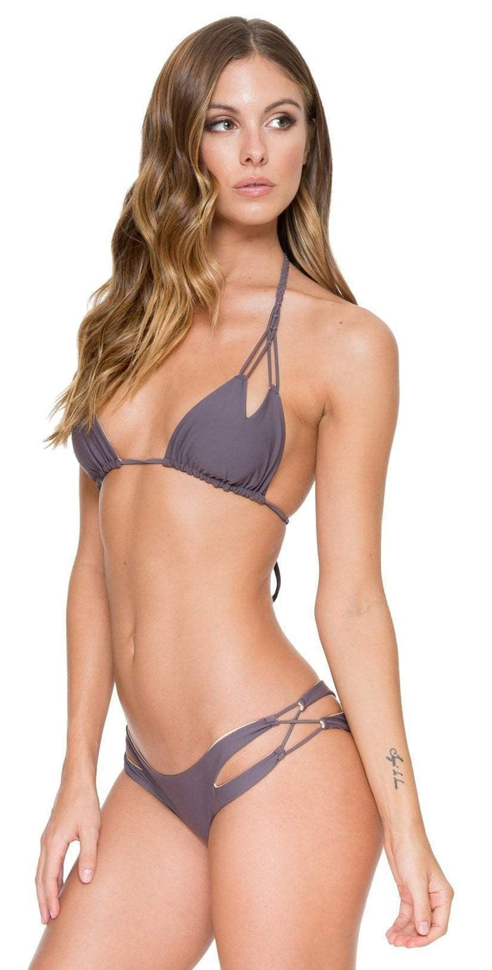 Luli Fama Cosita Buena Open Side Bottom in Piedra Gris L176551-441: