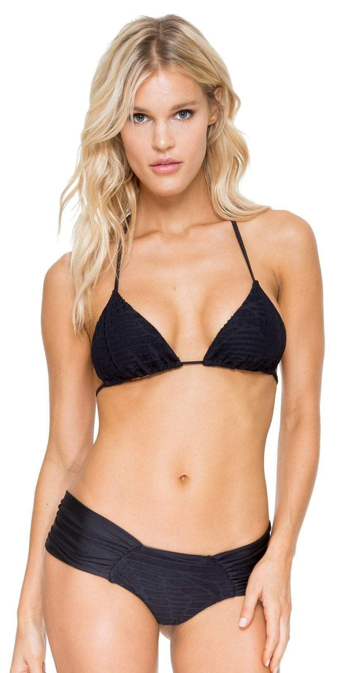 Luli Fama El Carnaval Scrunch Side Bottom In Black L543346-001: