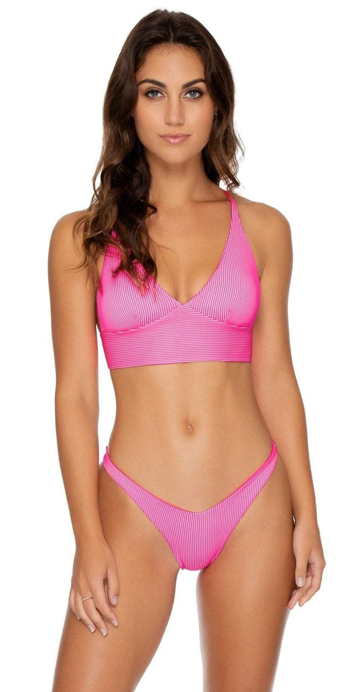 Luli Fama Luli Babe in Miami High Leg Bottom in Barbie Pink L633N50 516: