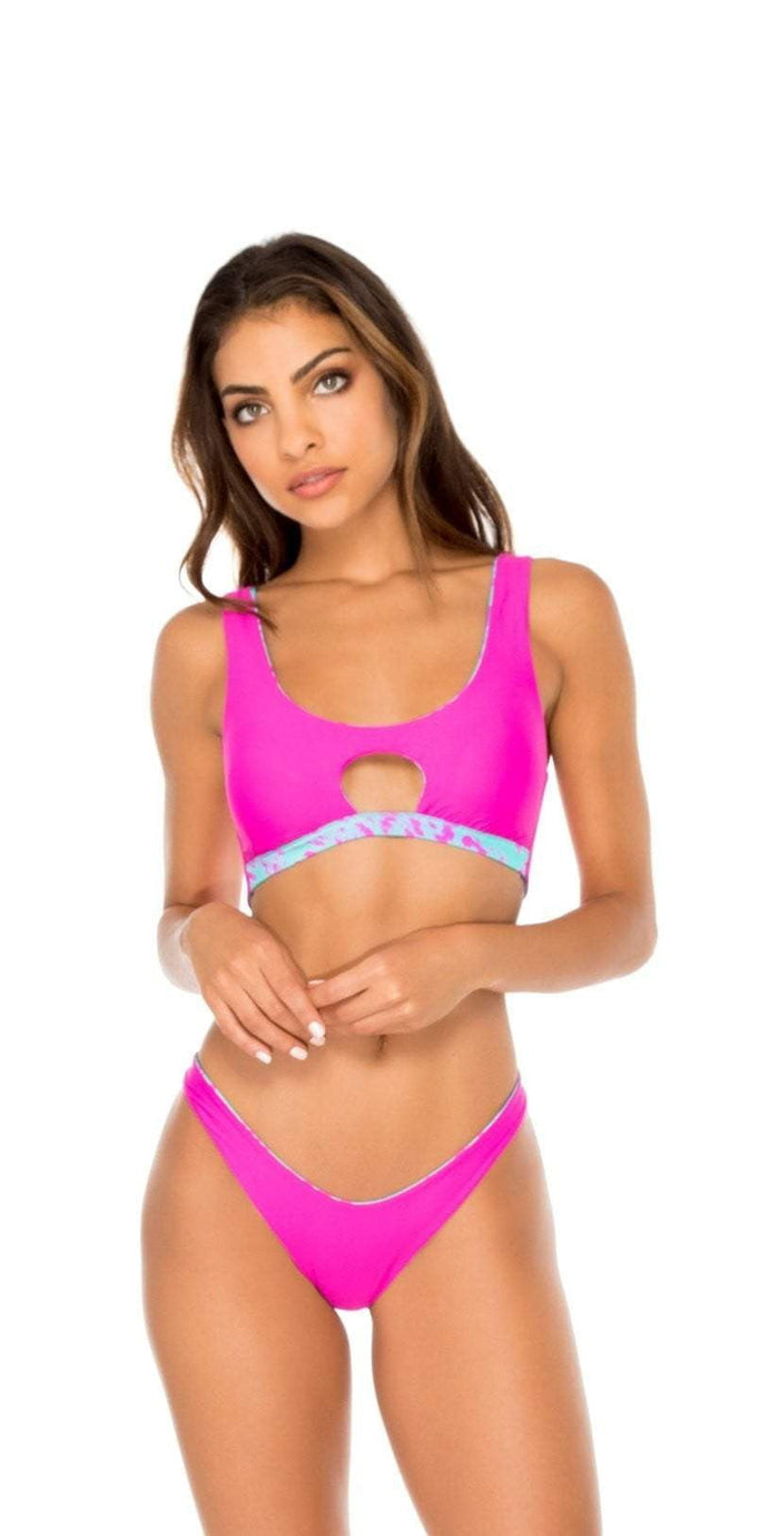 Luli Fama Mar Y Sal Reversible High Leg Brazilian Bottom L605N50 111: