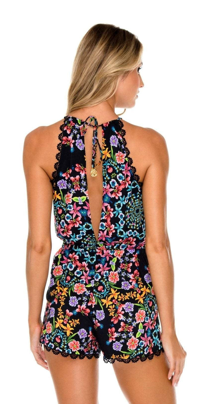 Luli Fama Noches de Sevilla Lace Trim Senorita Romper L586N73 111: