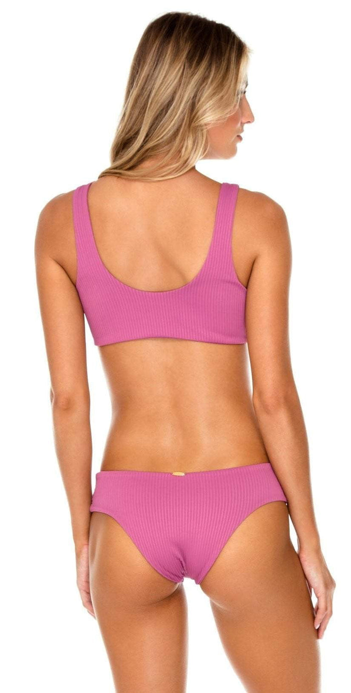 Luli Fama Orillas del Mar Lace Up Bralette in Raspberry L500N51 481:
