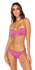Luli Fama Orillas del Mar Peek-a-Boo Underwire Bandeau in Purple L500N61 481: