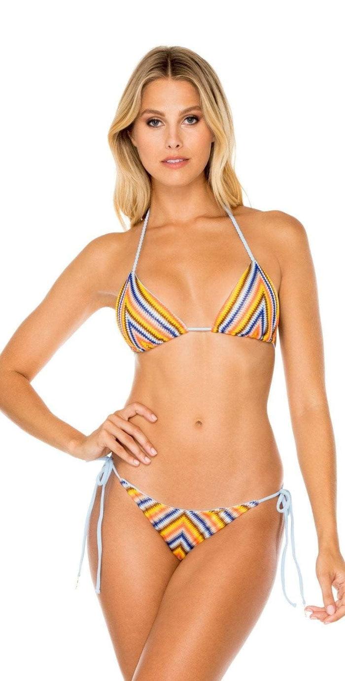 Luli Fama Plaza Espana Ruched Back Brazilian Tie Side L61533Q 111: