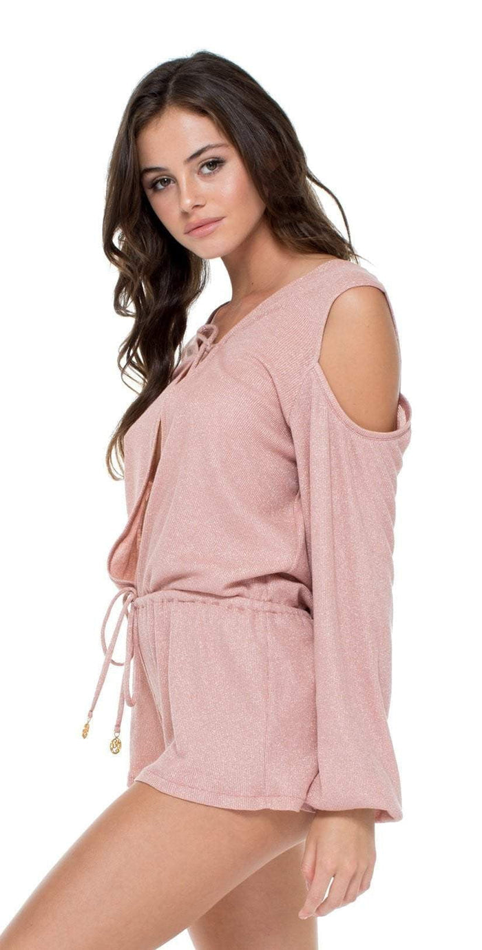 Luli Fama Sabor Romper in Rose Silver L557A29-447: