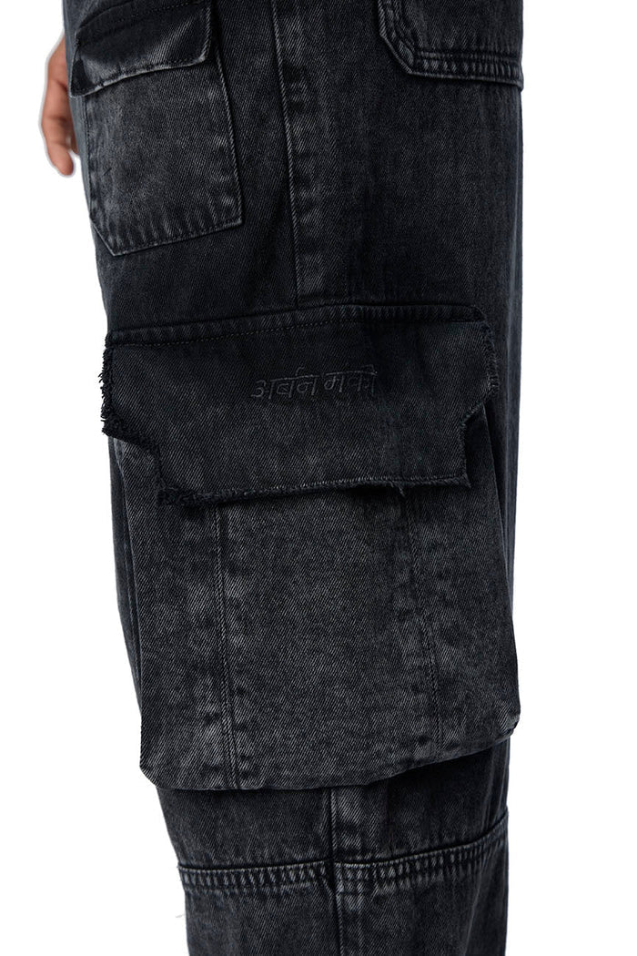 Machine Denim Cargo Pants_Royal Enfield x Urban Monkey - Urban Monkey® - UM24A_RE_DE1_XS