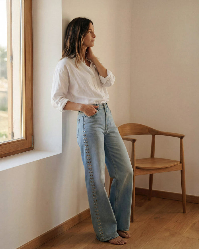 Marli Super Wide Leg || Juniper Stud