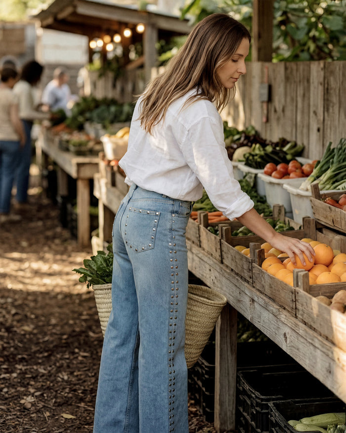 Marli Super Wide Leg || Juniper Stud
