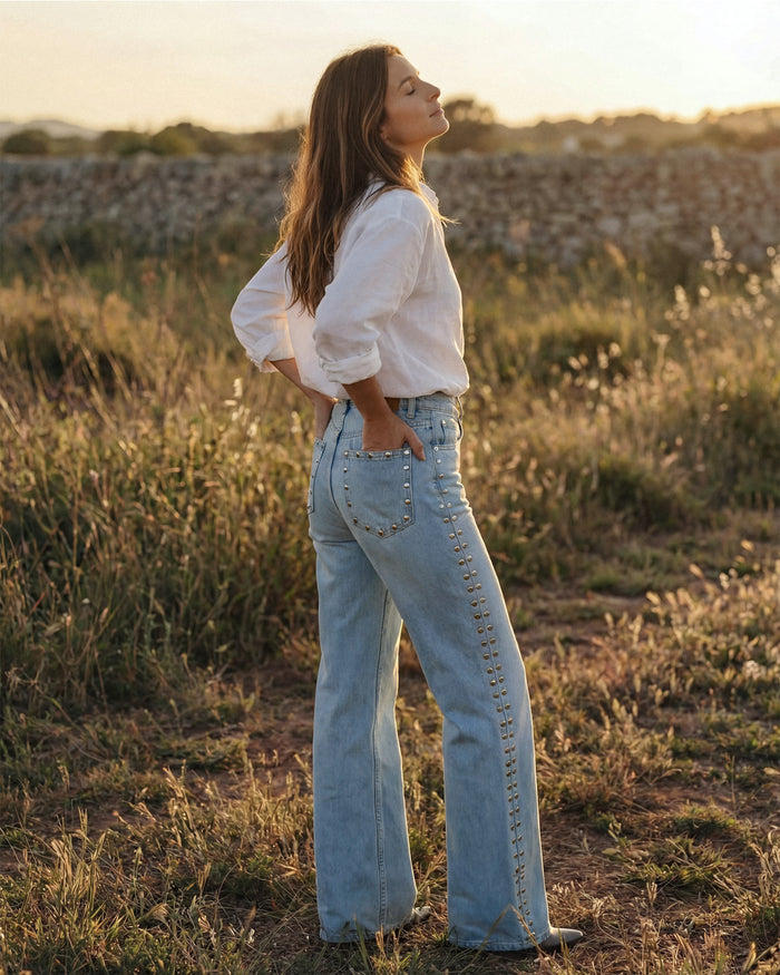 Marli Super Wide Leg || Juniper Stud