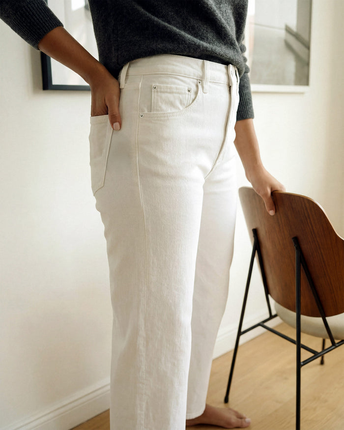 Marli Wide Leg Ankle || Eggshell
