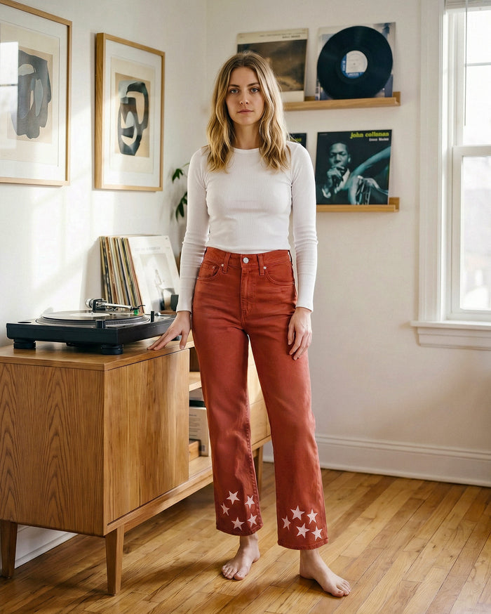 Marli Wide Leg Ankle || Flame Scarlet - USA Map