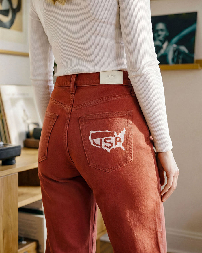 Marli Wide Leg Ankle || Flame Scarlet - USA Map