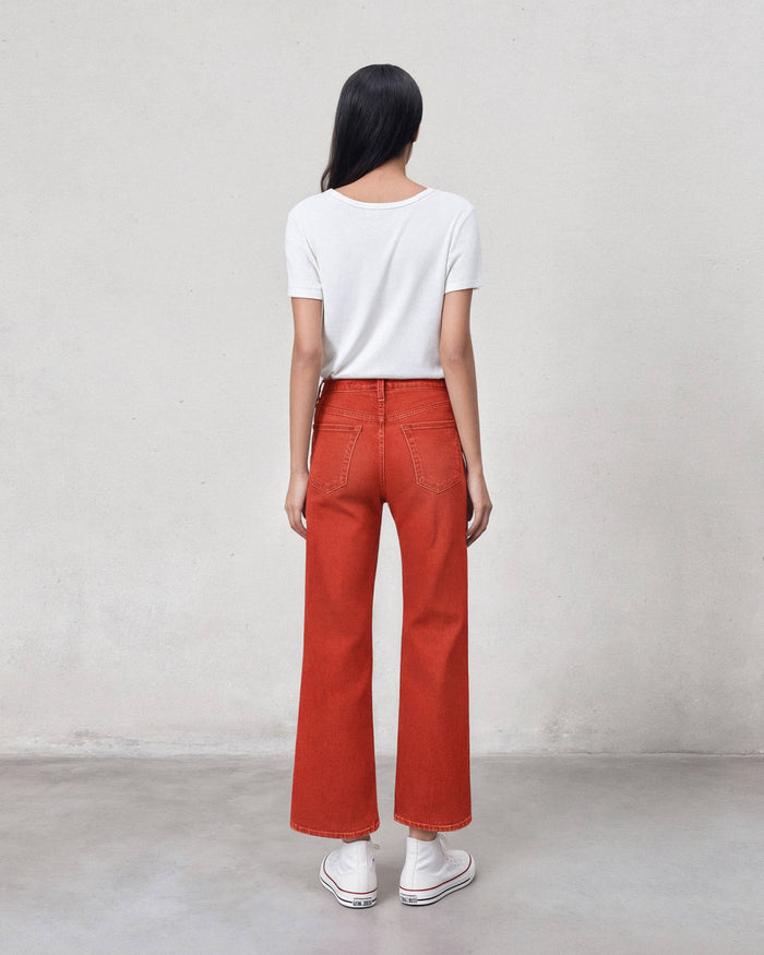 Marli Wide Leg Ankle || Flame Scarlet