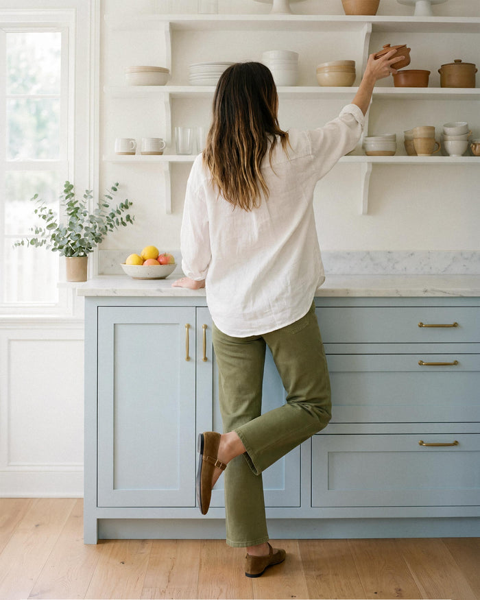 Marli Wide Leg Ankle || Mayfly Green