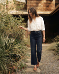 Marli Wide Leg Ankle With Raw Hem || Pebble