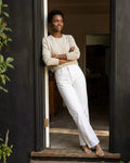 Marli Wide Leg With Raw Hem || Parchment