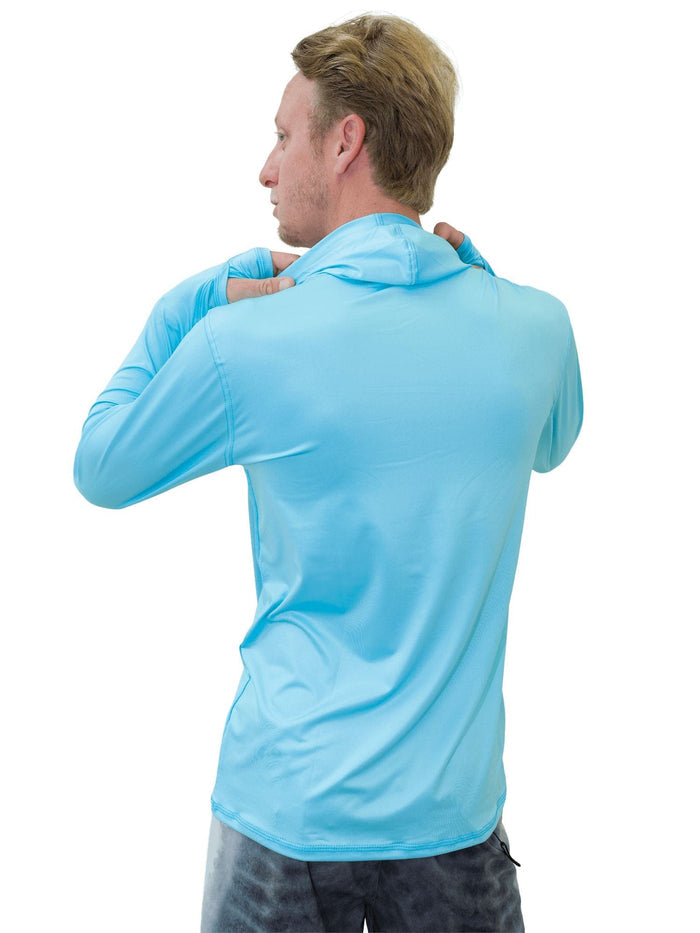 Men's Bahama Blue Hooded Sun Shirt | UPF 50+ | Waterlust