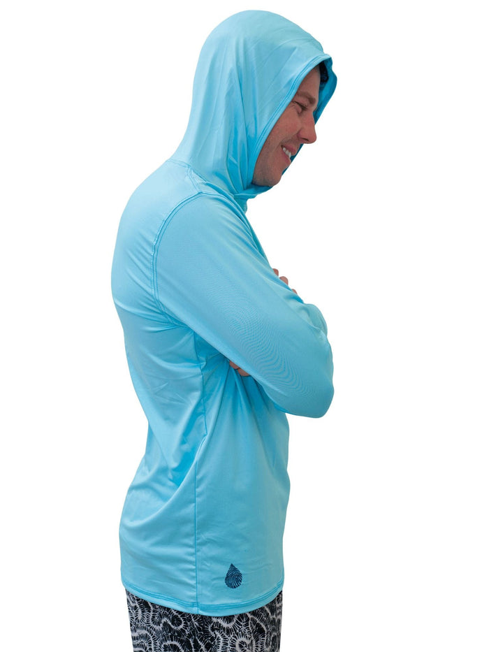 Men's Bahama Blue Hooded Sun Shirt | UPF 50+ | Waterlust
