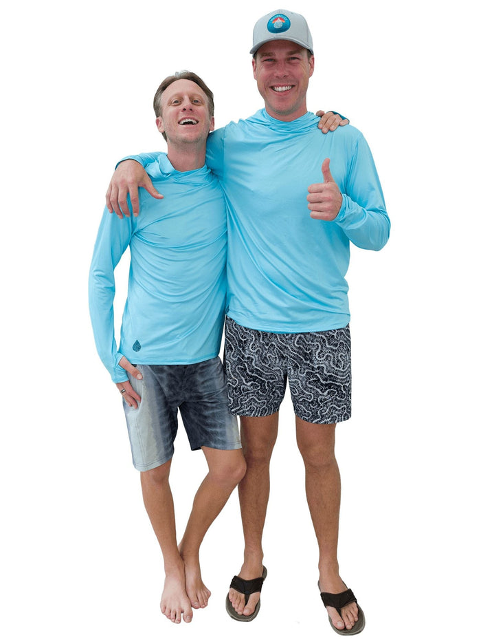 Men's Bahama Blue Hooded Sun Shirt | UPF 50+ | Waterlust