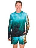 Model: Dalton is a coral biologist who studies the relationship between communities and reef ecosystems. He is 6'3", 200lbs, and is wearing a size XL.