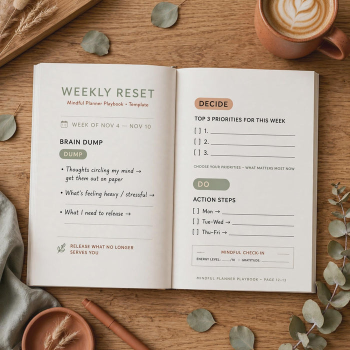 Mindful Planner Playbook | 28-Page Guide to Calm Planning (Digital Download)
