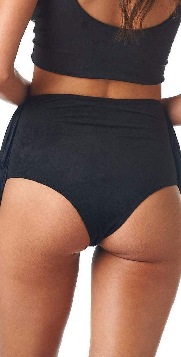 Montce Faux Suede High Rise Bottom in Black: