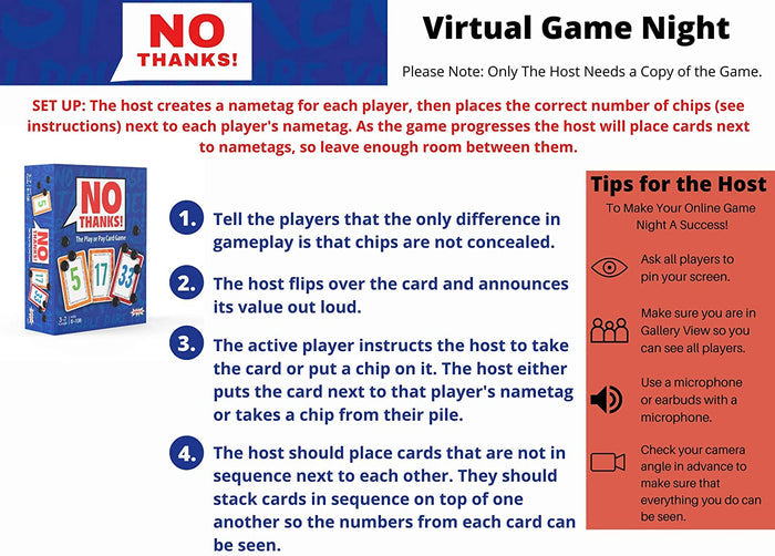NO Thanks Card Game