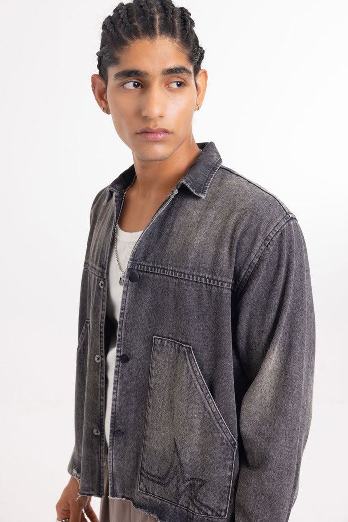 Novocaine // Frayed Hem Denim Jacket - Urban Monkey® - UM24A_DE_002_S