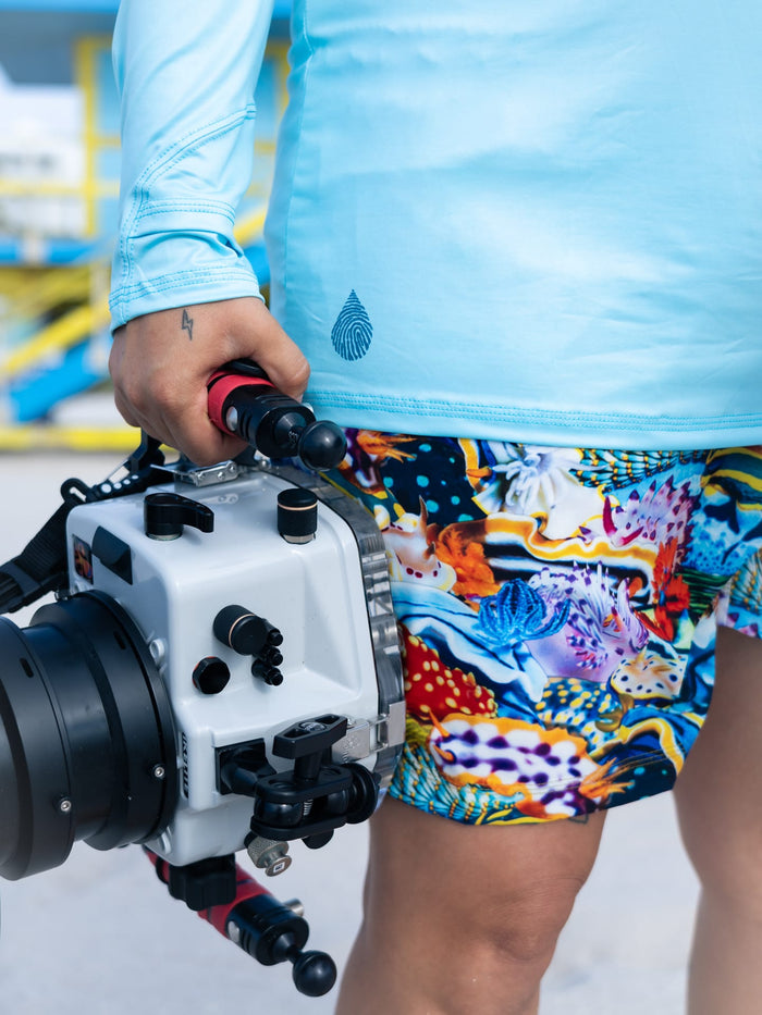 Model: RADskillZ is a citizen scientist and underwater photographer. They are 5'8", 203 lbs, and wearing an XL sun shirt and 2XL best day ever shorts.