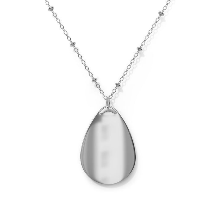 Oval Logo Necklace — Personalized Teardrop Pendant Necklace