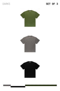Pack of 3 t-shirts // darks - Urban Monkey® - P_S022_23_25_XS