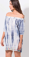 Pia Rossini Delray Bardot Dress DEL00127-BLU: