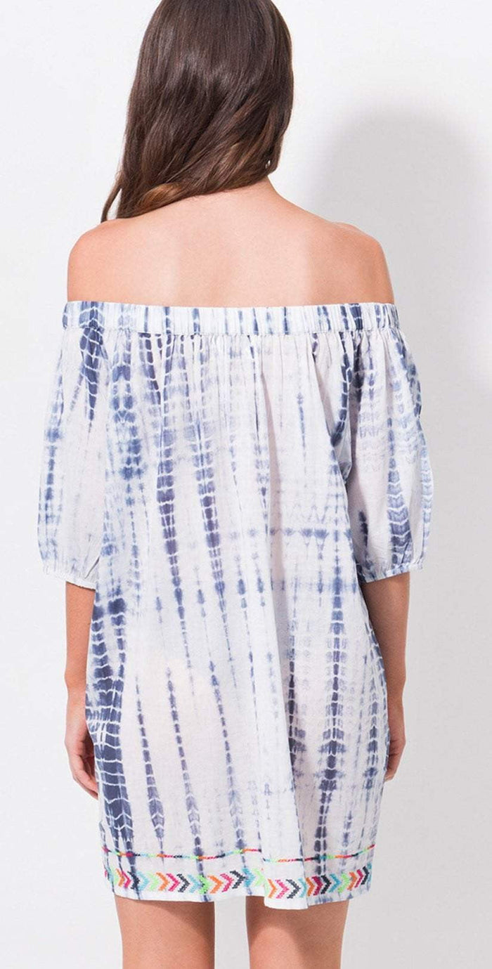 Pia Rossini Delray Bardot Dress DEL00127-BLU: