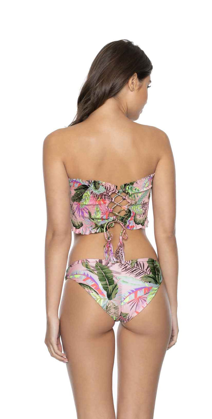 PilyQ Bahamas Smocked Bandeau Bikini Top  back
