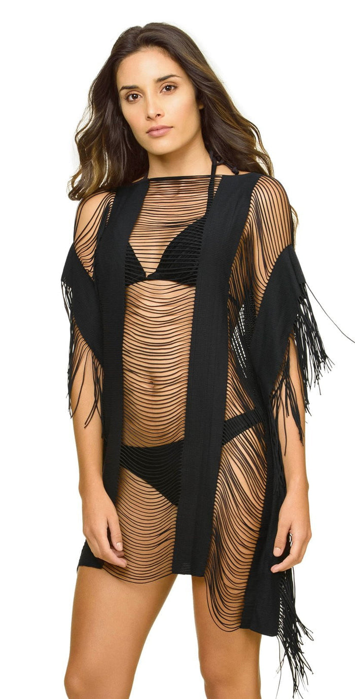 PilyQ Black Gold Monique Cover Up in Black BKG-427T: