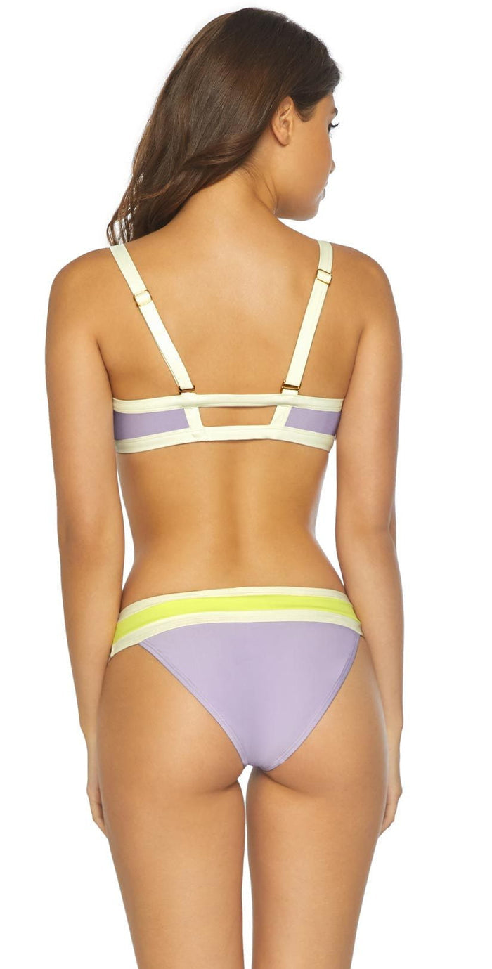 PilyQ Color Block Keyhole Halter Top in Lavender LAV-303H: