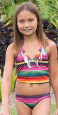 PilyQ Kids Maya Fringe Tankini Set MAY-813T: