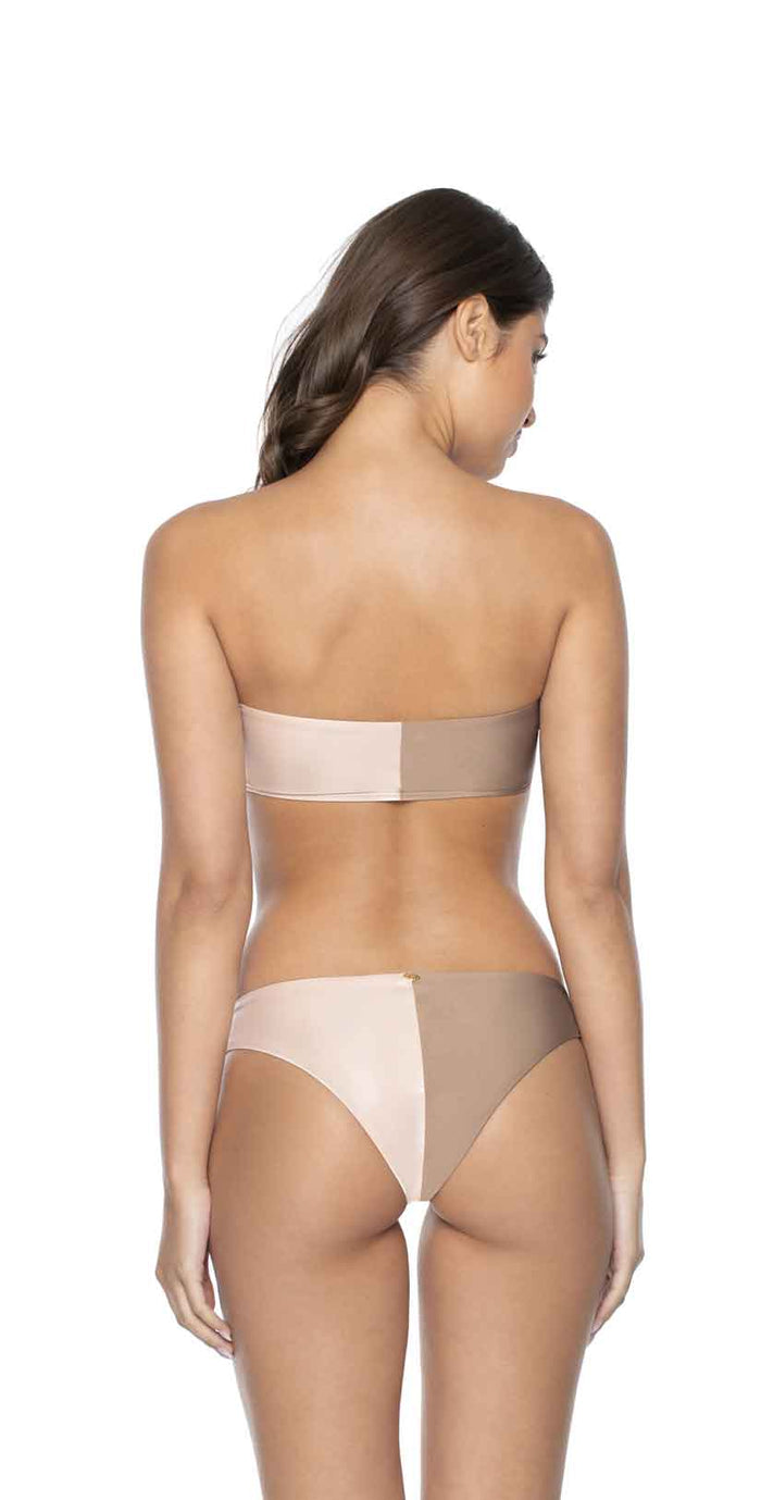 PilyQ Sandstone Two Tone Bandeau Top back