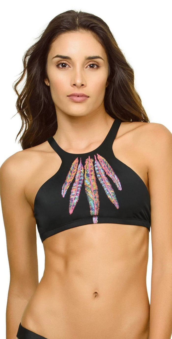 PilyQ Vida Gypsy Halter Top in Black VID-171H: