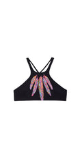 PilyQ Vida Gypsy Halter Top in Black VID-171H:
