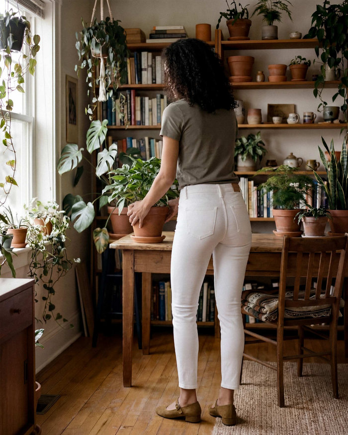 Pixie Skinny Crop || Optic White