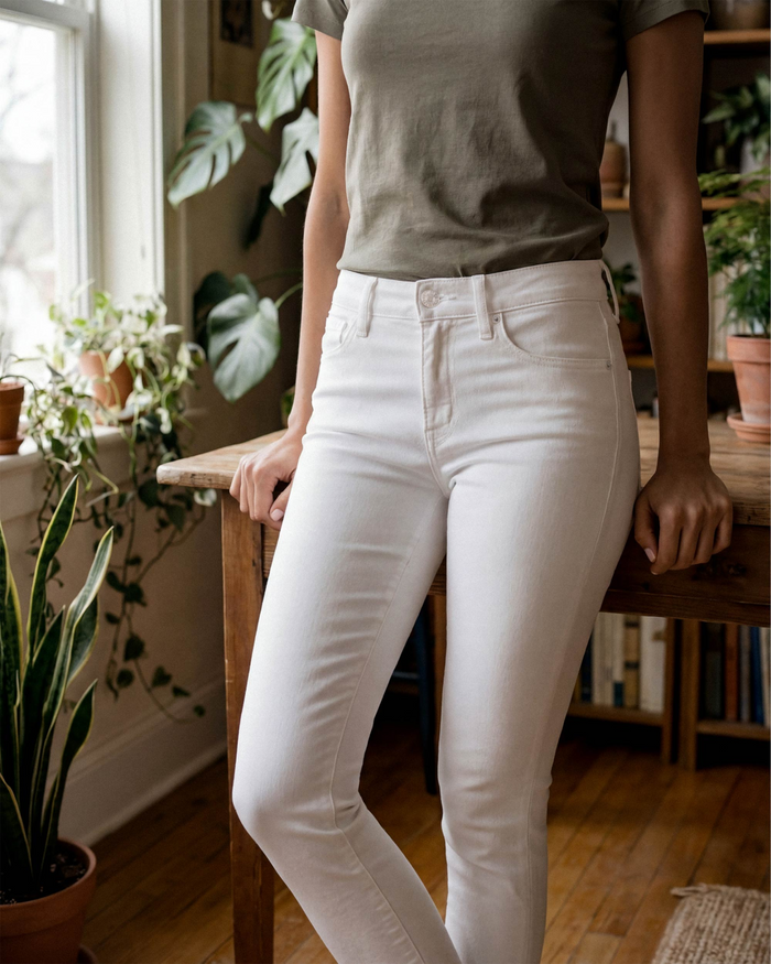 Pixie Skinny Crop || Optic White