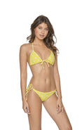 PilyQ Yellow Polka Dot Triangle Top front