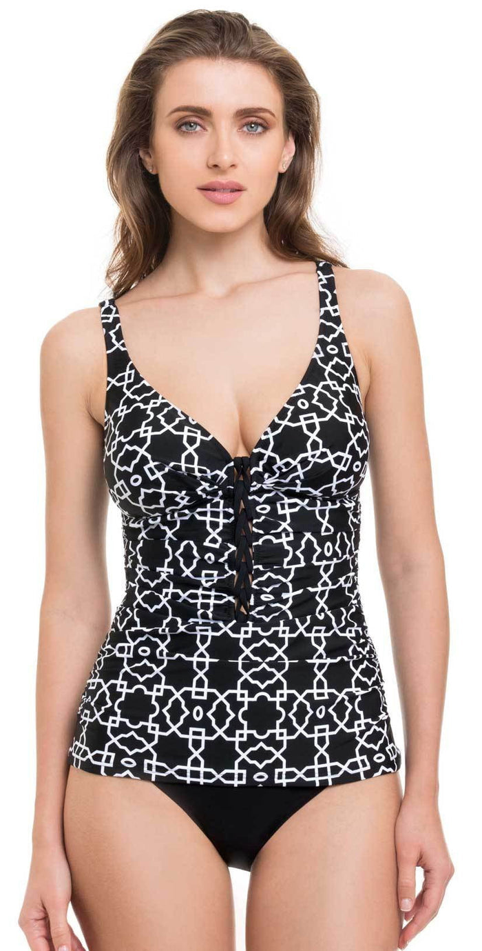 Profile by Gottex Casablanca V Neck Tankini Top E842-1D31-001:
