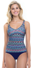 Profile by Gottex Marimba V-Neck Underwire Tankini Top in E Cup E737-1E46-080: