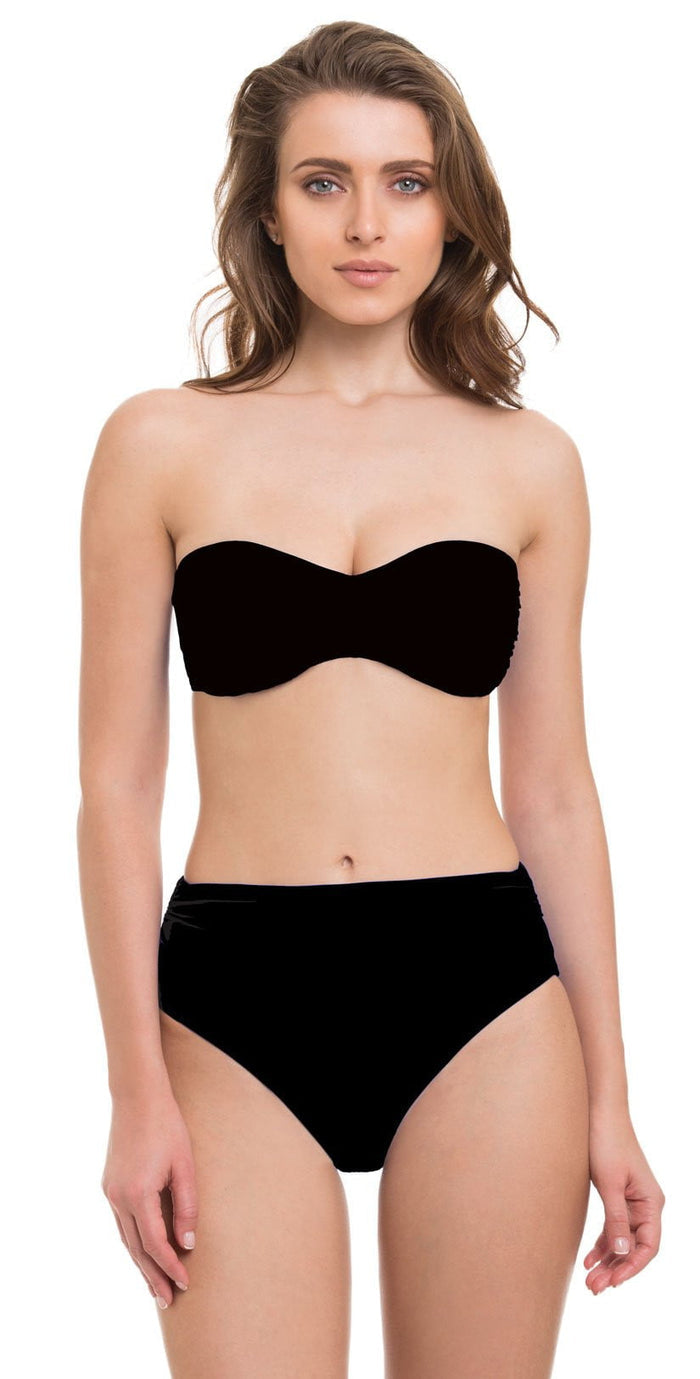 Profile By Gottex Tutti Frutti Black Shirred Sides Bottom 1P55-001:
